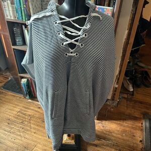 J Crew nautical terry cloth hooded XS/S coverup poncho